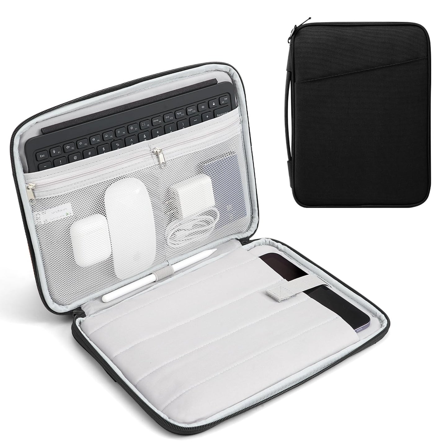 TiMOVO 9-11" Tablet Sleeve Bag for iPad 11-inch A16 2025, iPad 10.9"/10.2"| Air 11 Inch/5th/4th Gen. 10.9", Galaxy Tab A9+/A11Plus 11", Protective Bag with Pockets, Black