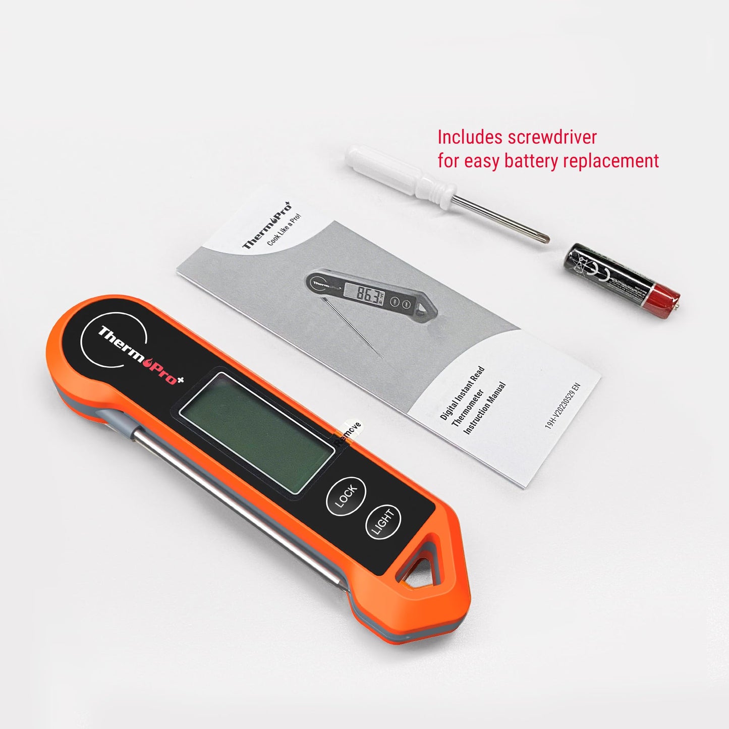 ThermoPro TP19H Digital Meat Thermometer for Cooking with Ambidextrous Backlit and Motion Sensing Kitchen Cooking Food Thermometer for BBQ Grill Smoker Oil Fry Candy Instant Read Thermometer