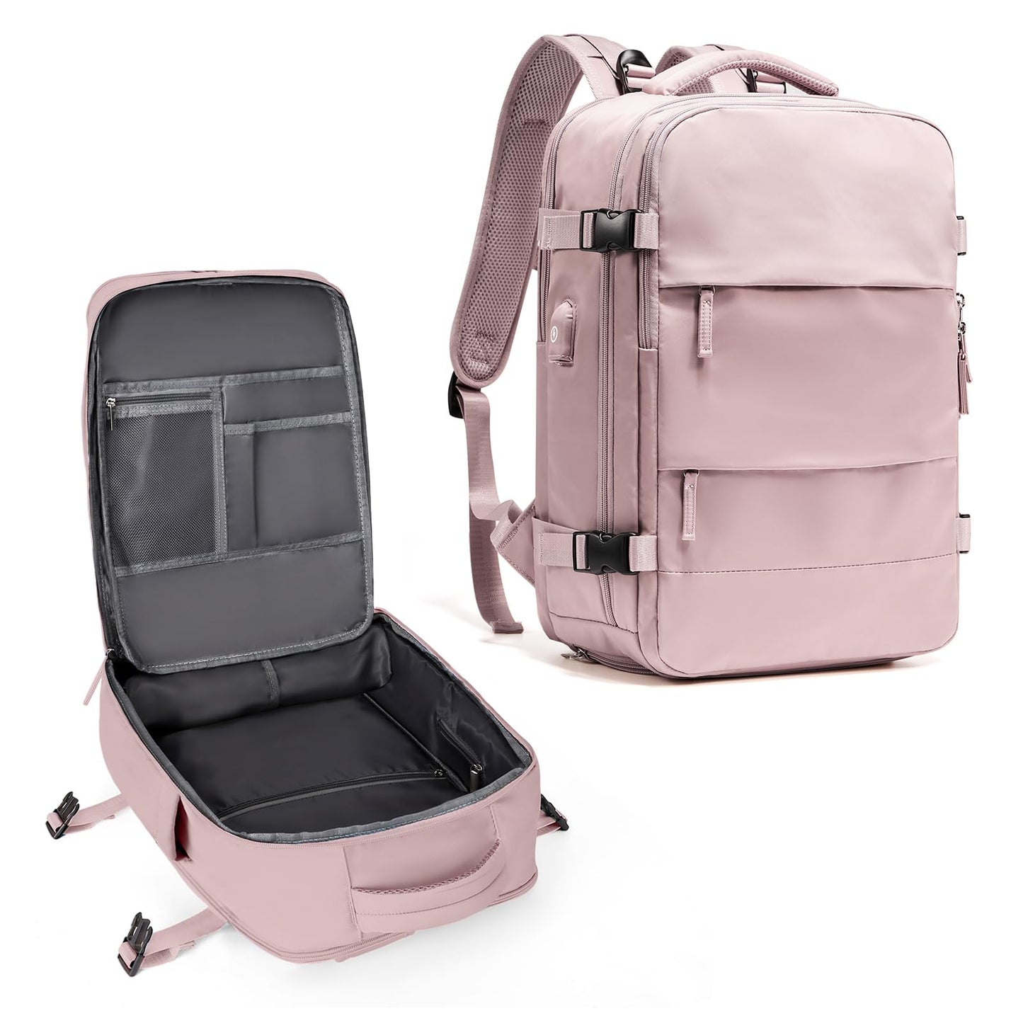 coowoz Travel Backpack Carry On for Women Man Gym Backpacks with Laptop Compartment Mochila de Viaje Teacher Personal Item Backpack Airplane Accessories Must Haves Grey Small