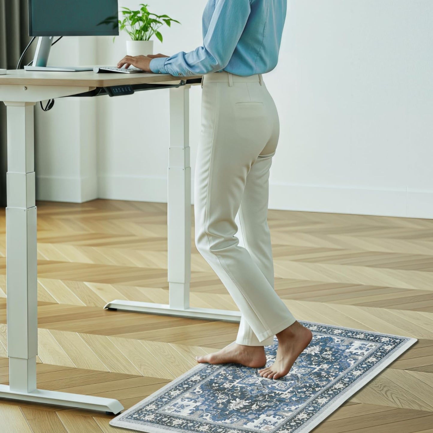 QSY Kitchen Anti Fatigue Floor Mats,Comfort Cushioned Standing Rugs,Waterproof,Non-Slip Memory Foam Kitchen Mats for Floor,39x20x0.5 Inch