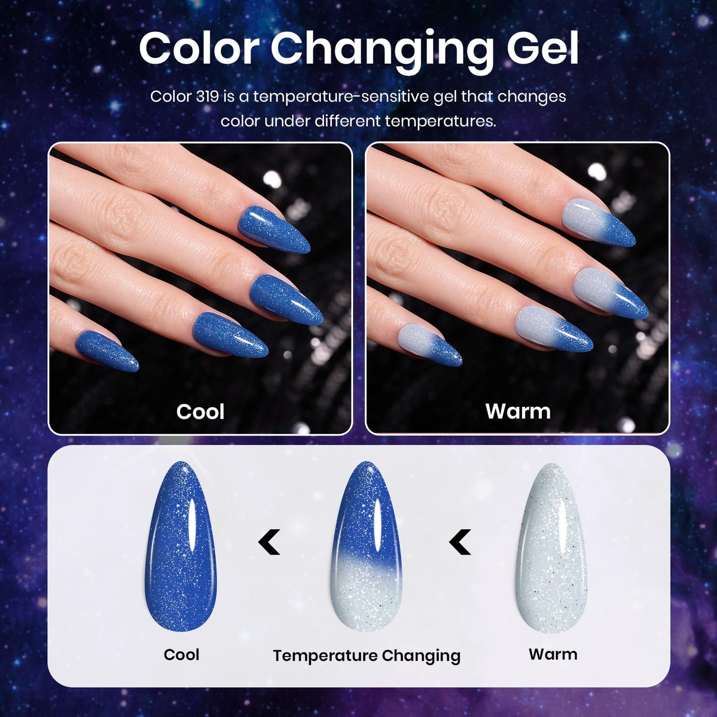 Beetles Cat Eye Gel Nail Polish Set, 6 Colors Glitter Red Pink Shiny Brown Burgundy Purple Blue Green Magnetic Effect Sparkle Stunning Nail Gel Polish Kit Soak Off UV Manicure Gifts for Women