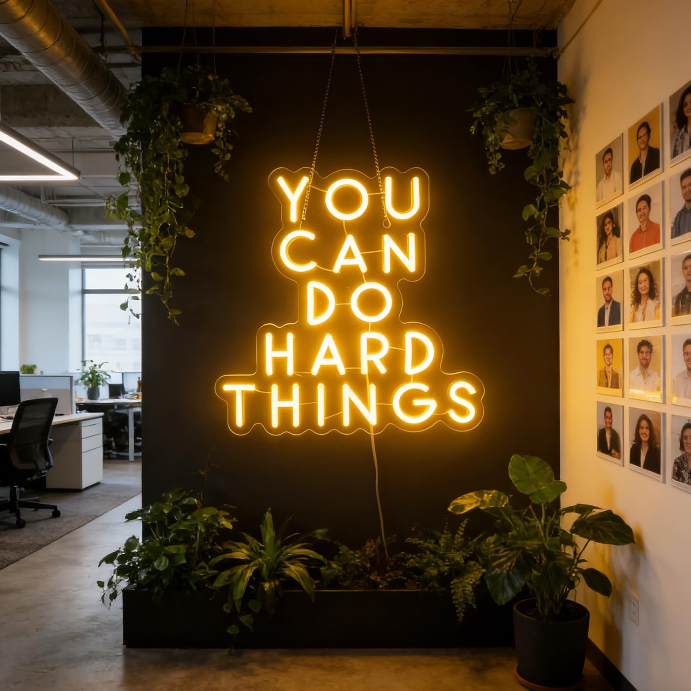 You Can Do Hard Things Wall Hanging Neon Sign, Positive Quotes Decorative Neon Lights for Classroom Wall Decor, Kids Room Wall Hanging Banners, Playroom Wall Decor Neon Light Sign(warm white)