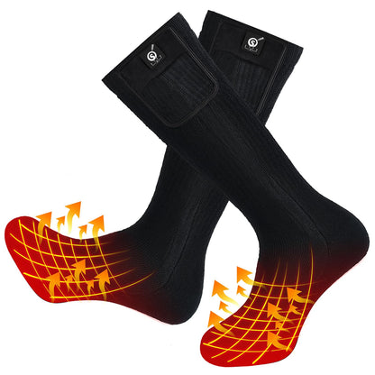 Upgraded Heated Socks,7.4V 2200MAH Electric Rechargeable Battery Heating Socks for Men Women,Winter Outdoor Sports Ski Hunting Camping Hiking Climbing Riding Motorcycle Warm Socks Foot Warmer (M)
