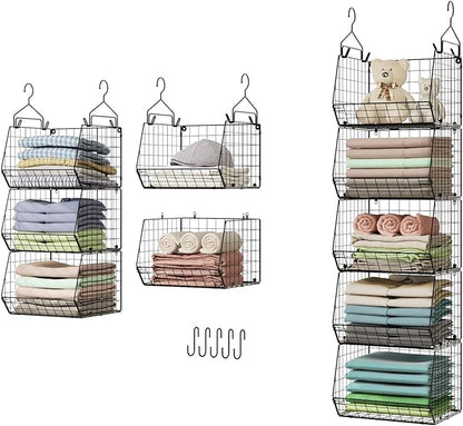 5 Tier Closet Hanging Organizer, Clothes Hanging Shelves