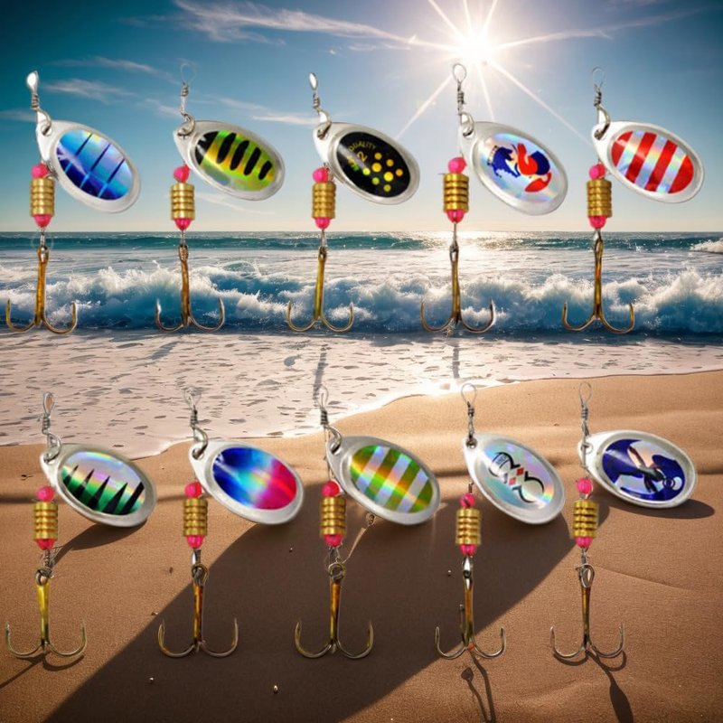 10-PCS Rotating Composite Lure Trout Lures Set – Lightweight and Versatile Fishing Hooks for All Angling Scenarios
