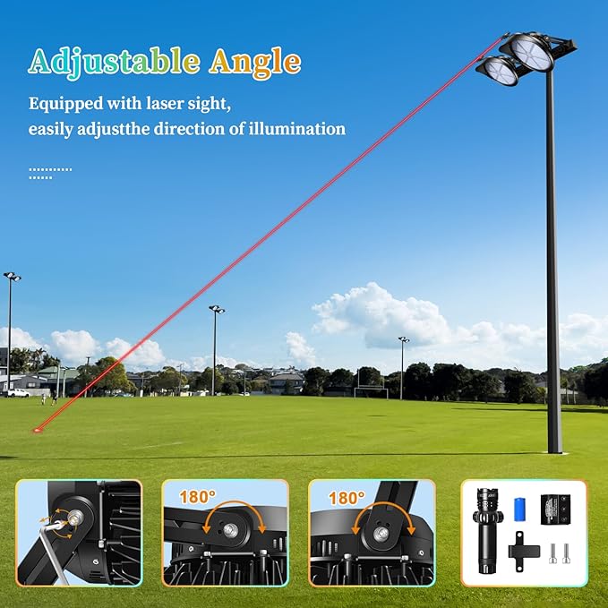Juyace 800W Led Stadium Flood Light Outdoor Super Bright Commercial Area Lighting 100-277V 5000K Daylight IP65 Waterproof Arena for Sport Fields and Courts