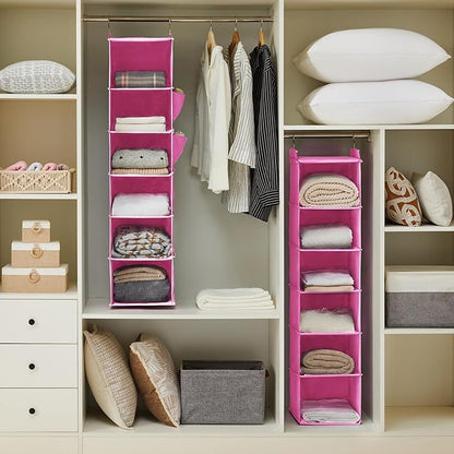YOUDENOVA Hanging Closet Organizer and Storage, 6-Shelf Closet Hanging Storage