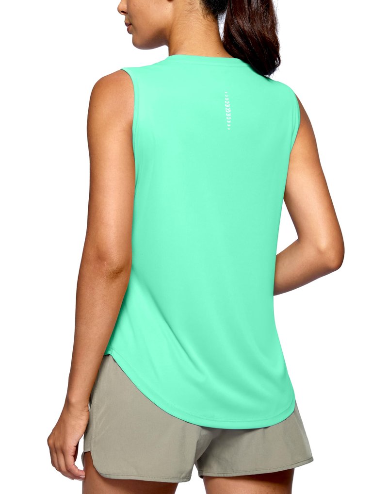 G Gradual Women's Workout Tank Tops Lightweight Sleeveless High Neck Athletic Shirts for Running Gym Tennis Pickleball, Aqua, L