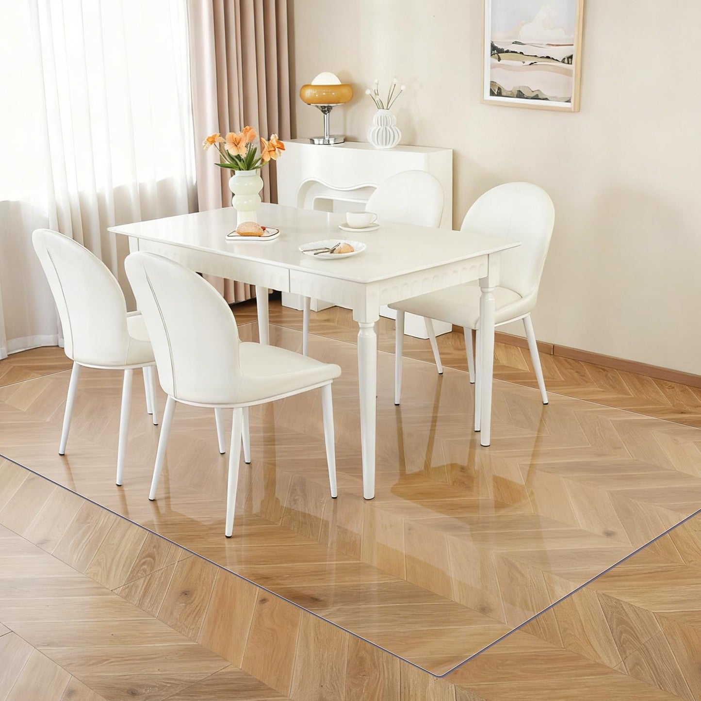 Royhom Clear Chair mat for Hardwood Floor 51 x 63 Inches, Clear Floor Mat for Rolling Chairs, Desk Hard Surface Pad, Waterproof Rectangle Protector Pad