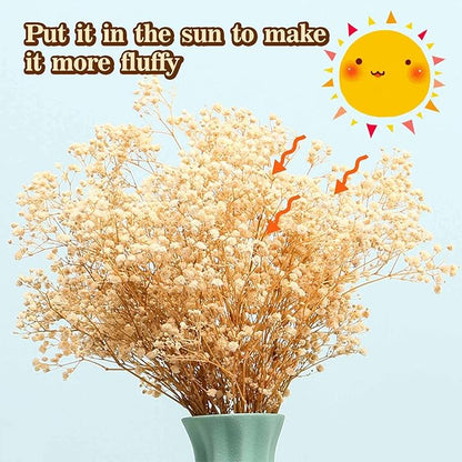 Dried Babys Breath Flowers Bouquet-17 Inch 2500+ Ivory White Dry Flowers, Natural Gypsophila Branches for Wedding, Table Vase Decor, DIY Wreath Floral, Home Office Party Garden Decoration (3oz)