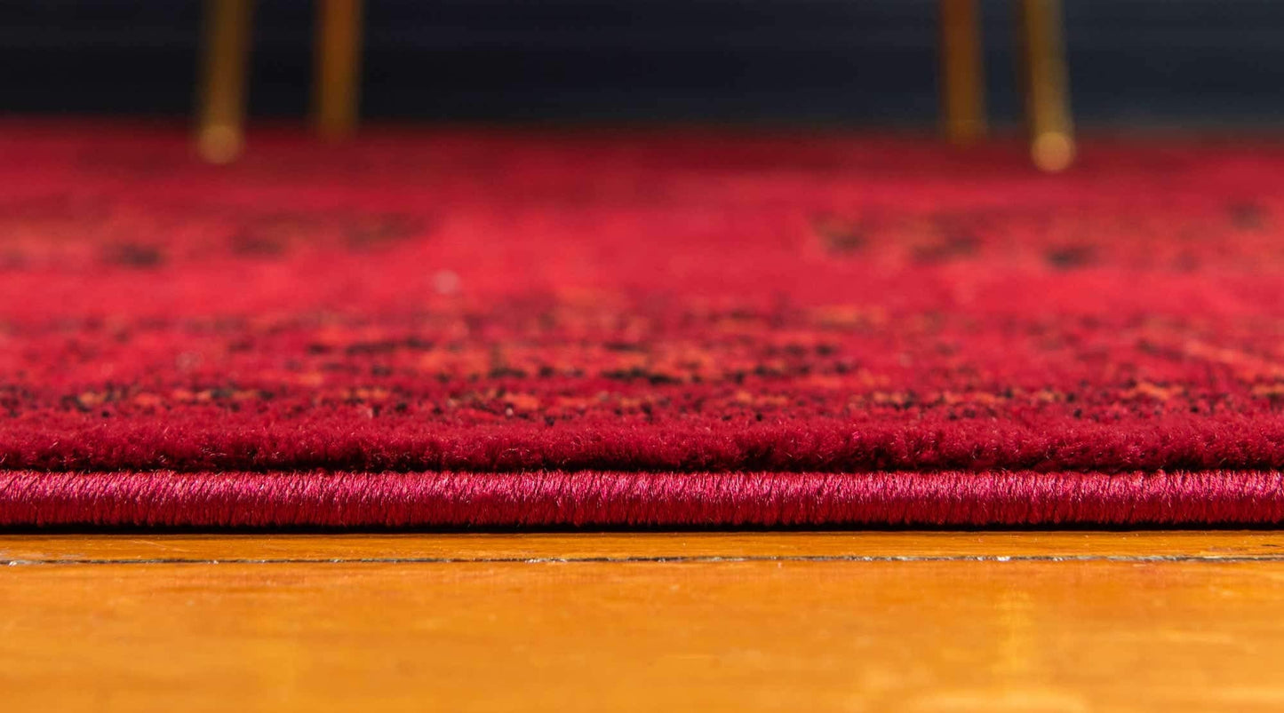 Unique Loom Tekke Collection Over-Dyed Saturated Traditional Torkaman Area Rug (6' 0 x 9' 0 Rectangular, Red/Black)