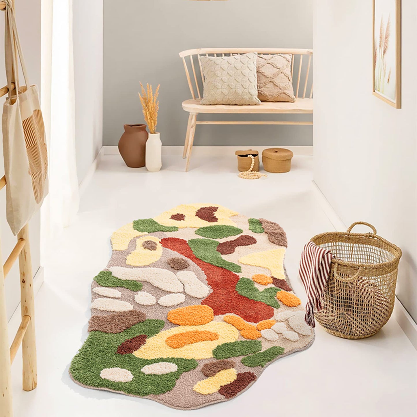UKELER Soft Shag Rug for Girls Cute Moss Home Decor Non Slip Washable Area Runner Rugs for Bedroom Bedside Laundry Room Playroom 59''x31.5''