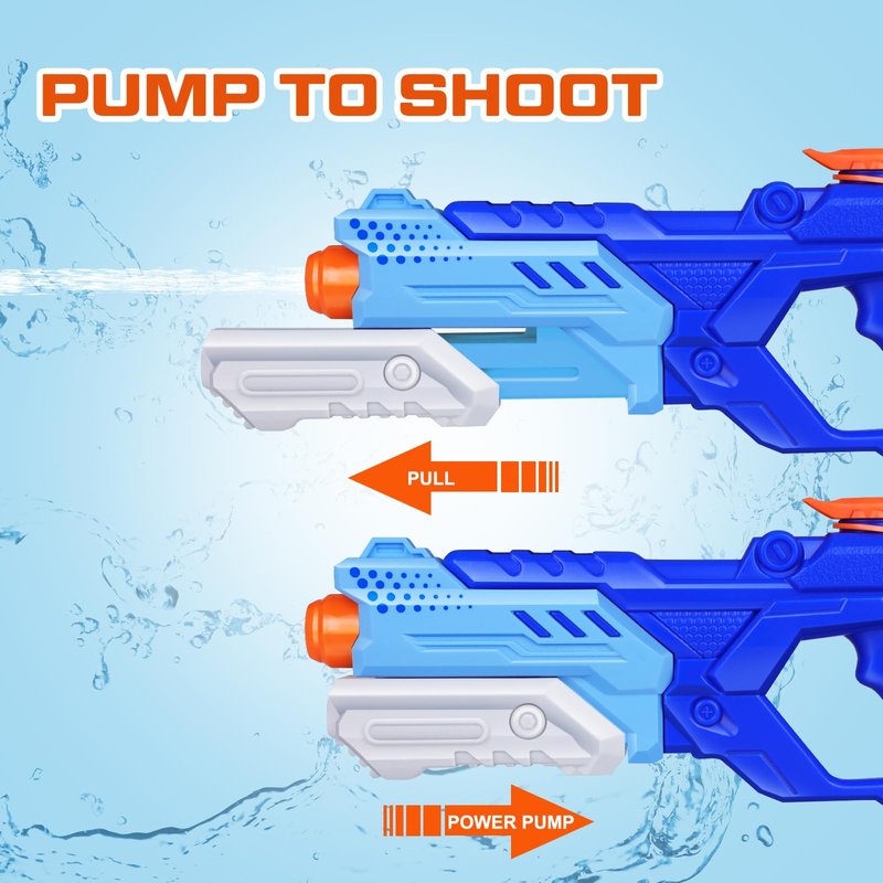 Quanquer 3 Pack Water Guns for Kids Adults - 600CC Squirt Water Toy Gun Super Blaster Soaker Long Range High Capacity Summer Swimming Beach Outdoor Water Fighting Play Pool Toys for Boys Girls (Blue)
