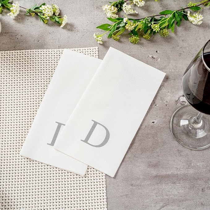 Luxenap 15.8 X 7.9 Inch Linen-Feel Guest Towels, 2000 Lettered Hand Towels