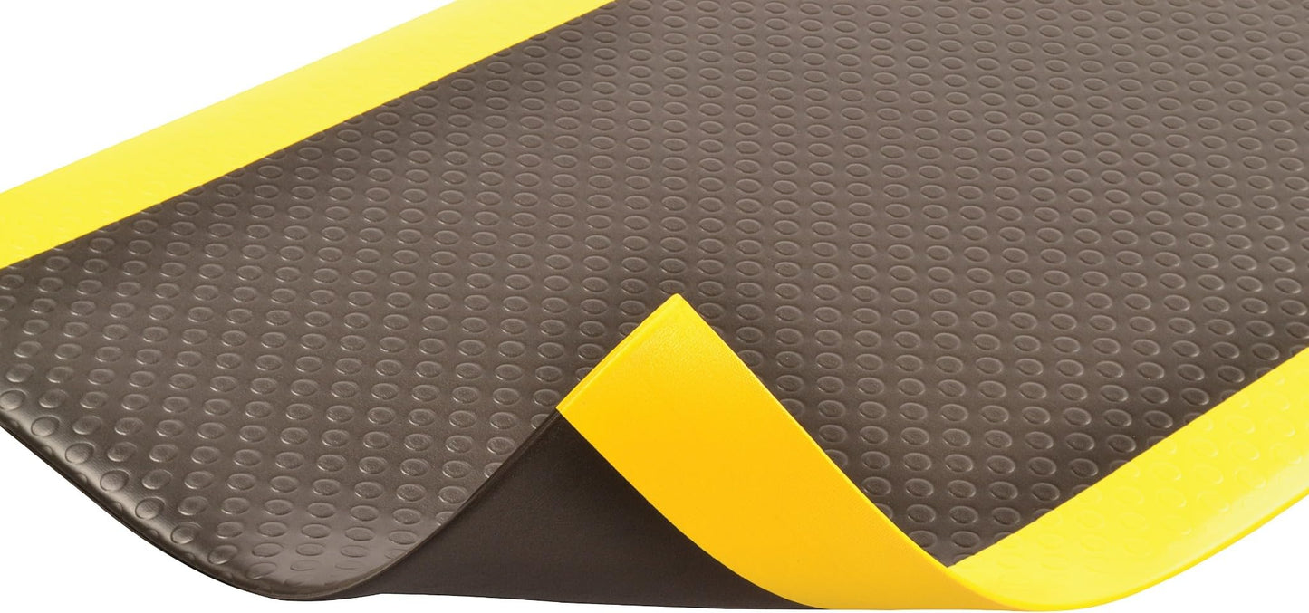 Notrax 417 Bubble Sof-Tred™ with Dyna-Shield® 3' x 4' x 1/2" Anti Fatigue Mat, Slip Resistant Bubble Textured Surface, Ideal for Industrial and Commercial Workplaces, Black/Yellow, 417S0034BY