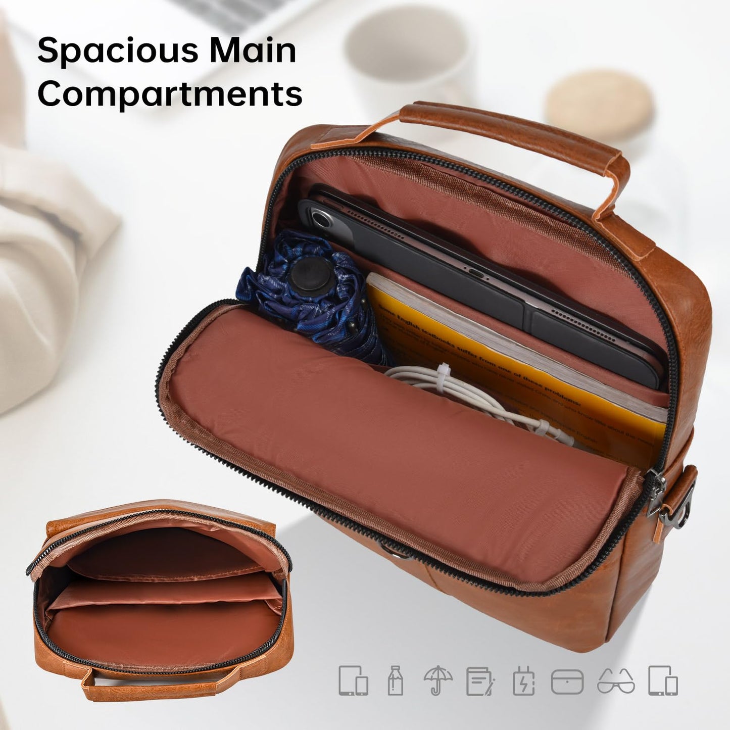 11 Inch Tablet Sleeve Case, Leather iPad Bag for 2026 iPad Air 11 M4 M3 & Pro 11 M4 M5 with Magic Keyboard, Fire HD 10/Max 11, Galaxy Tab A9+ Plus, Brown