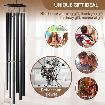 68" Wind Chimes for Outside Deep Tone, 6 Heave-Duty Aluminum Tube Large Wind Chimes for Garden & Patio, Memorial Wind Chime for Loved One, Unique Gift for Housewarming Christmas Birthday Retirement