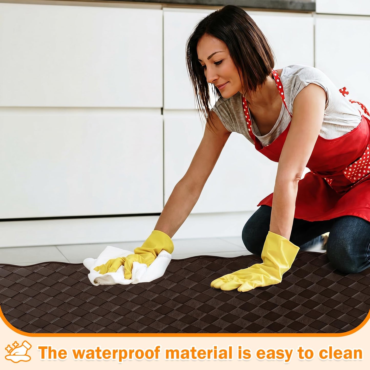 Kitchen Mats for Floor 3 Pcs Kitchen Rugs Non Slip Standing Mat Anti-Fatigue Cushioned Mat Sets Waterproof Kitchen Rug Foam Comfort Mat for Kitchen,Sink,Laundry Floor