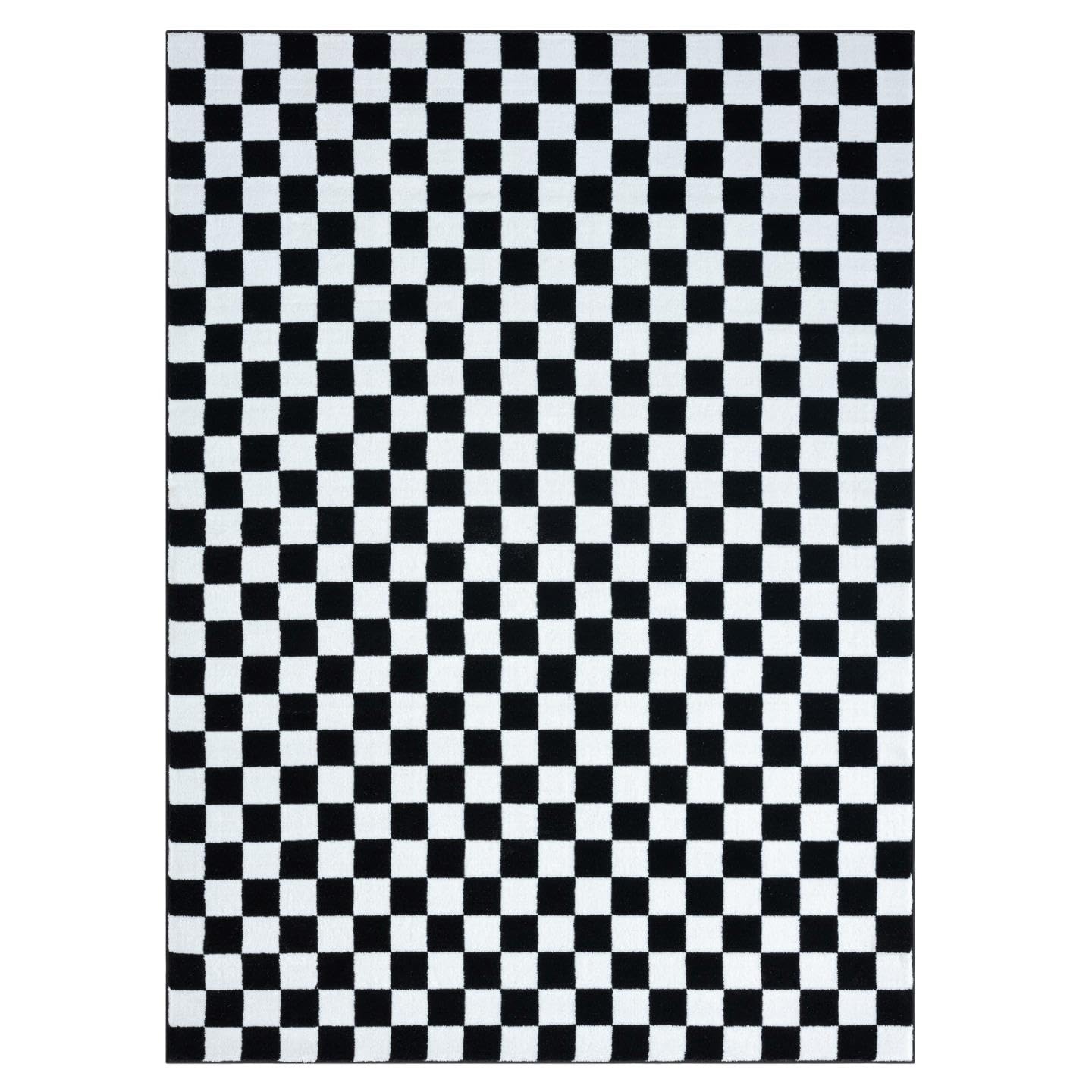 LUXE WEAVERS Geometric Checkered Black and White 5x7 Area Rug