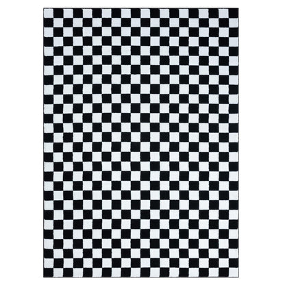 LUXE WEAVERS Geometric Checkered Black and White 5x7 Area Rug