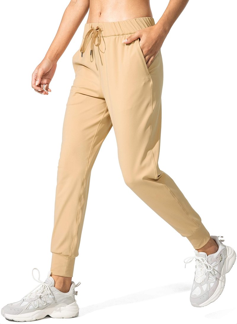 SANTINY Women's Joggers Pants Pockets Drawstring Running Sweatpants for Women Lounge Workout Jogging(Beech Wood_XS)