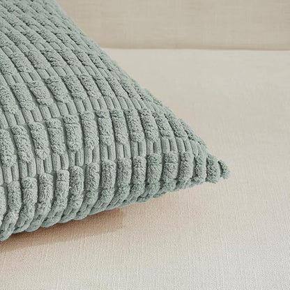 Fancy Homi Decorative Throw Pillow Covers for Living Room Couch Bed, Modern Farmhouse Boho Home Decor, Accent Cushion Case (12 x 24-Inch, Grey Blue)