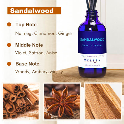 Reed Diffusers Set, 3.7 Oz Scent Diffuser, 6 Reed Diffuser Sticks, Home Fragrance Hyacinth, Peony & Citrus, Aromatherapy Oil Diffuser Reeds, More Masculine Scent, Bathroom & Office Decor 110ml