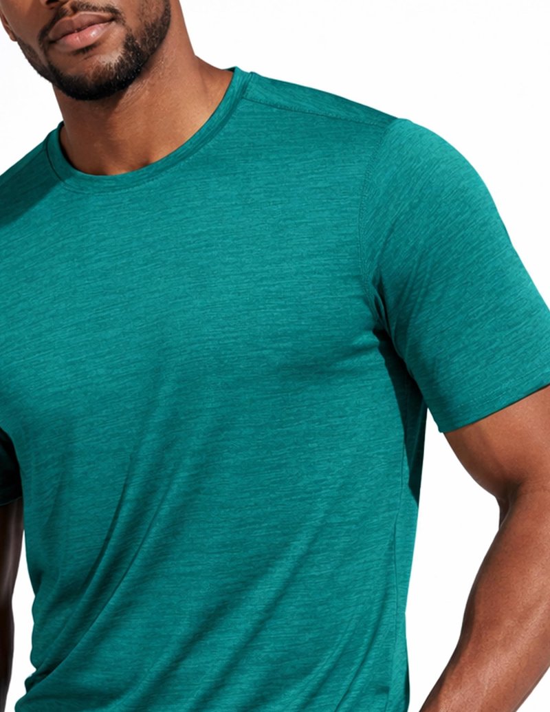 5 Pack Men’s Active Quick Dry Crew Neck T Shirts | Athletic Running Gym Workout Short Sleeve Tee Tops Bulk (Set 9, Medium)