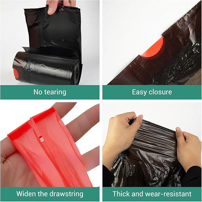 SWIHELP Drawstring Trash Bags 280 Counts 4 Gallon Garbage Bags 15 Liters