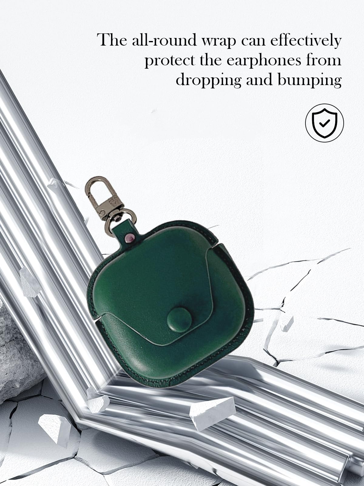Case for SHOKZ OpenFit 2+ T921 Wireless Earbuds,Stylish Retro Soft Protective,BOVUGAC Premium PU Leather Case Cover with Cleaning Kit & Lanyard for OpenFit 2+ T921 Accessories-Green