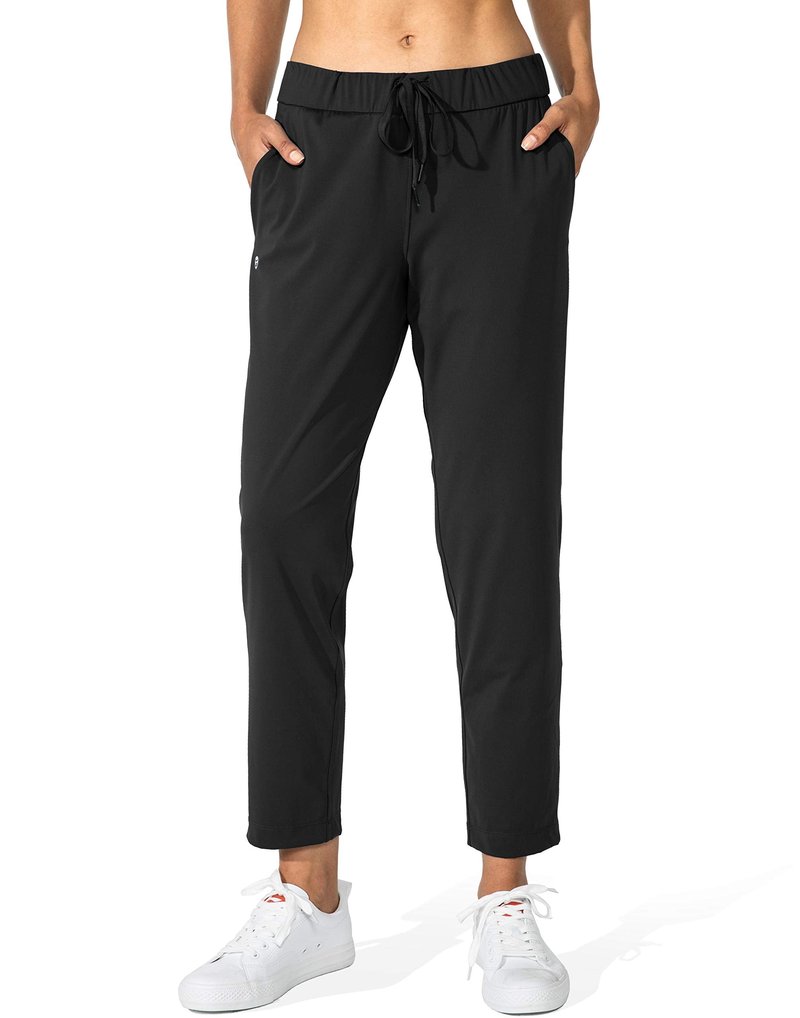 G Gradual Women's Pants with Deep Pockets 7/8 Stretch Sweatpants for Women Athletic, Golf, Lounge, Work (Black, XX-Large)