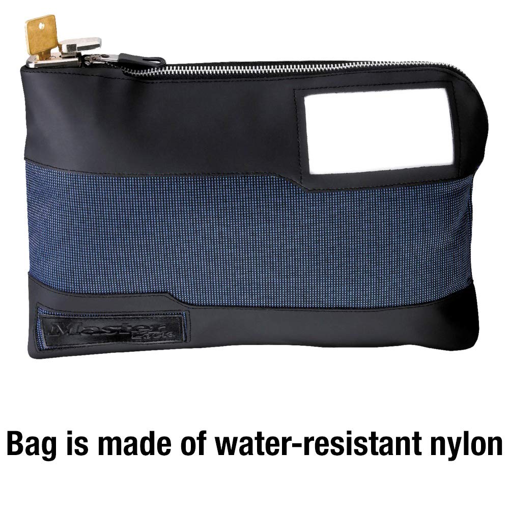 Master Lock Money Bag with Key Lock and Zipper for Cash, 11-1/2 in. Long Locking Portable Travel Money Pouch Protects Passports, Valuables, 7120D, Blue