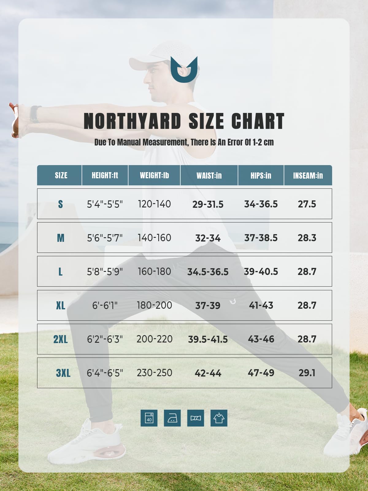 NORTHYARD Men's Joggers Pants with Zipper Pockets Lightweight Sweatpants Athletic Running Workout Track Pants for Men Black L