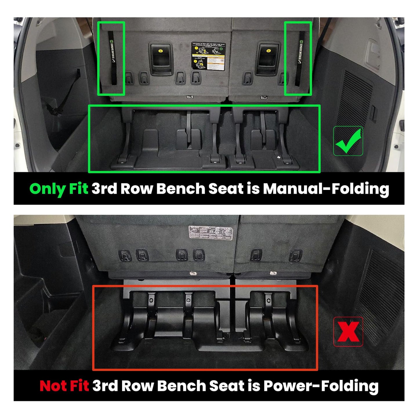 LASFIT Floor Mats & Cargo Liner for Toyota Sienna 7 Seat 2013-2020 (Not Fit Sliding Center Console) All Weather TPE Custom Fit Floor Liners & Trunk Mat for Sienna 7 Seat Full Set Mats Accessories