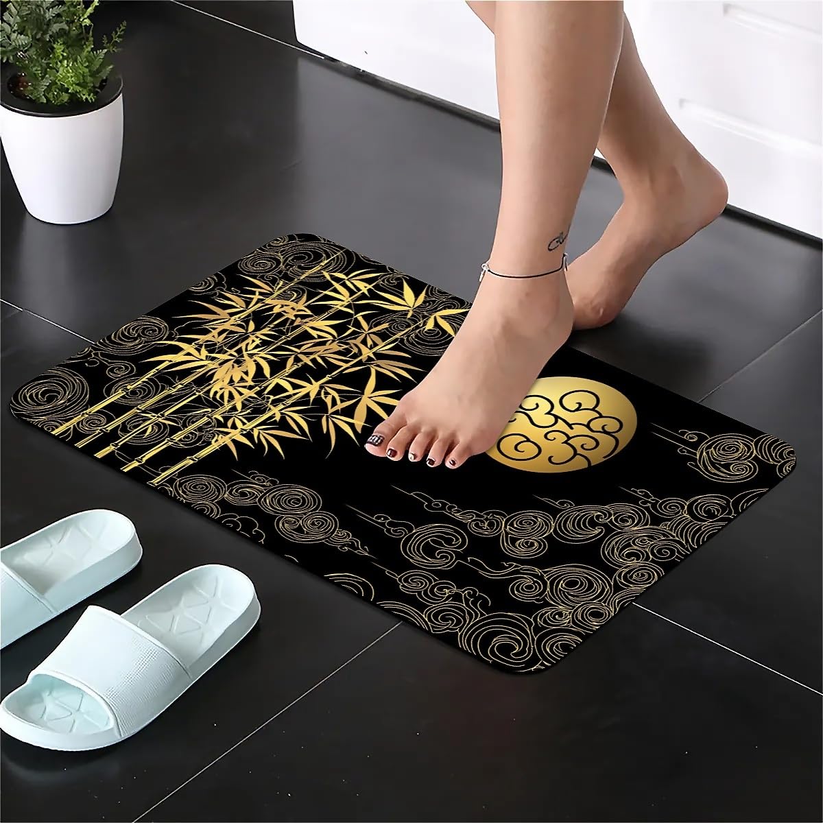 ZHUZHISHAN Diatomaceous Earth Bath Mat,Clouds -Non-Slip Volume Super Absorbent Fast Drying Eco-Friendly Easy to Clean for Bathroom Kitchen Door mat 16×24Inch (40 * 60cm)