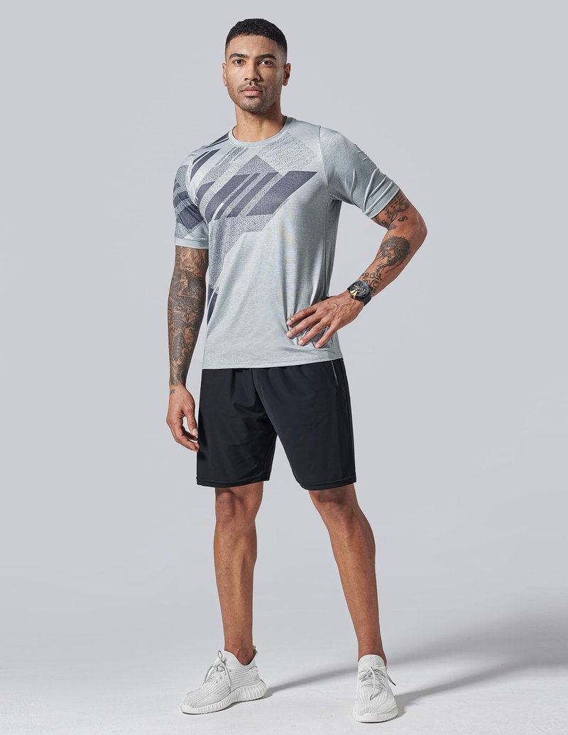 5 Pack Men’s Active Quick Dry Crew Neck T Shirts | Athletic Running Gym Workout Short Sleeve Tee Tops Bulk (Set 3, 3X-Large)