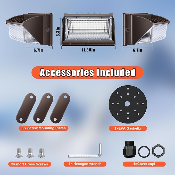 Juyace 150W LED Wall Light Outdoor Flood Lighting 4 Pack 5000K 100-277V IP65 Waterproof for Barn Backyard Warehouse Garage Yard