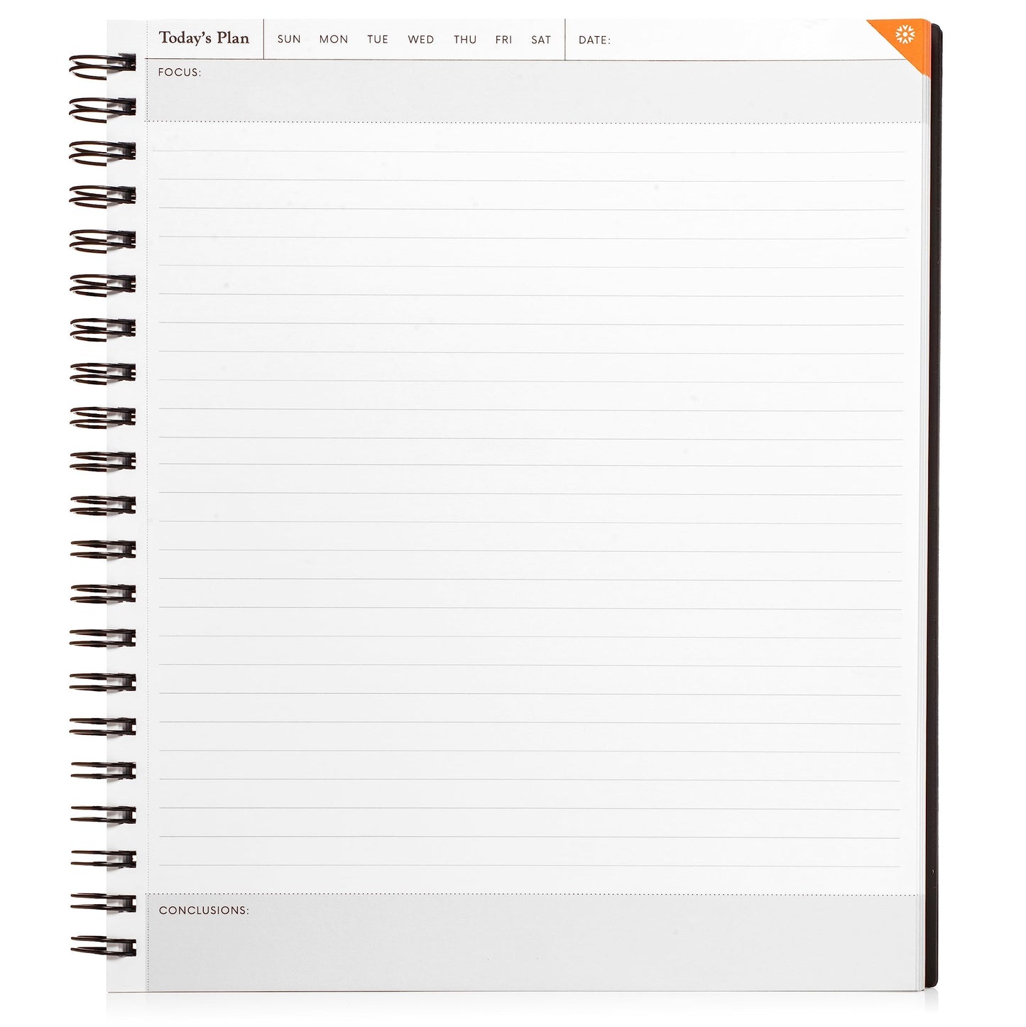 Notsu Undated Daily Planner Notebook | Minimalist Productivity Planner with To Do List, Agenda, Dot Grid, Lined, Notes sections. 160 Pages, Thick Paper 120 gsm, 8.5 x 11 inches, Black