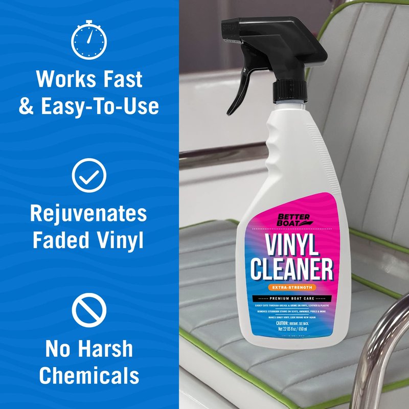 Boat Vinyl Cleaner Upholstery and Seat Cleaner Protectant for Marine Vinyl Windows and Pontoon Interiors Effective Boat Cleaning Supplies and Conditioner Products