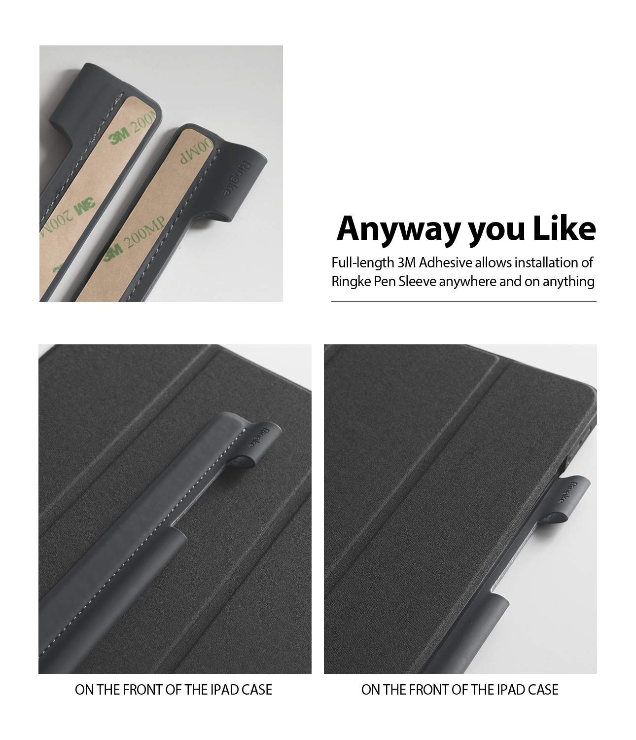 Ringke Pen Sleeve Charcoal Gray Designed for Apple Pencil, Journal, Tablets, and More