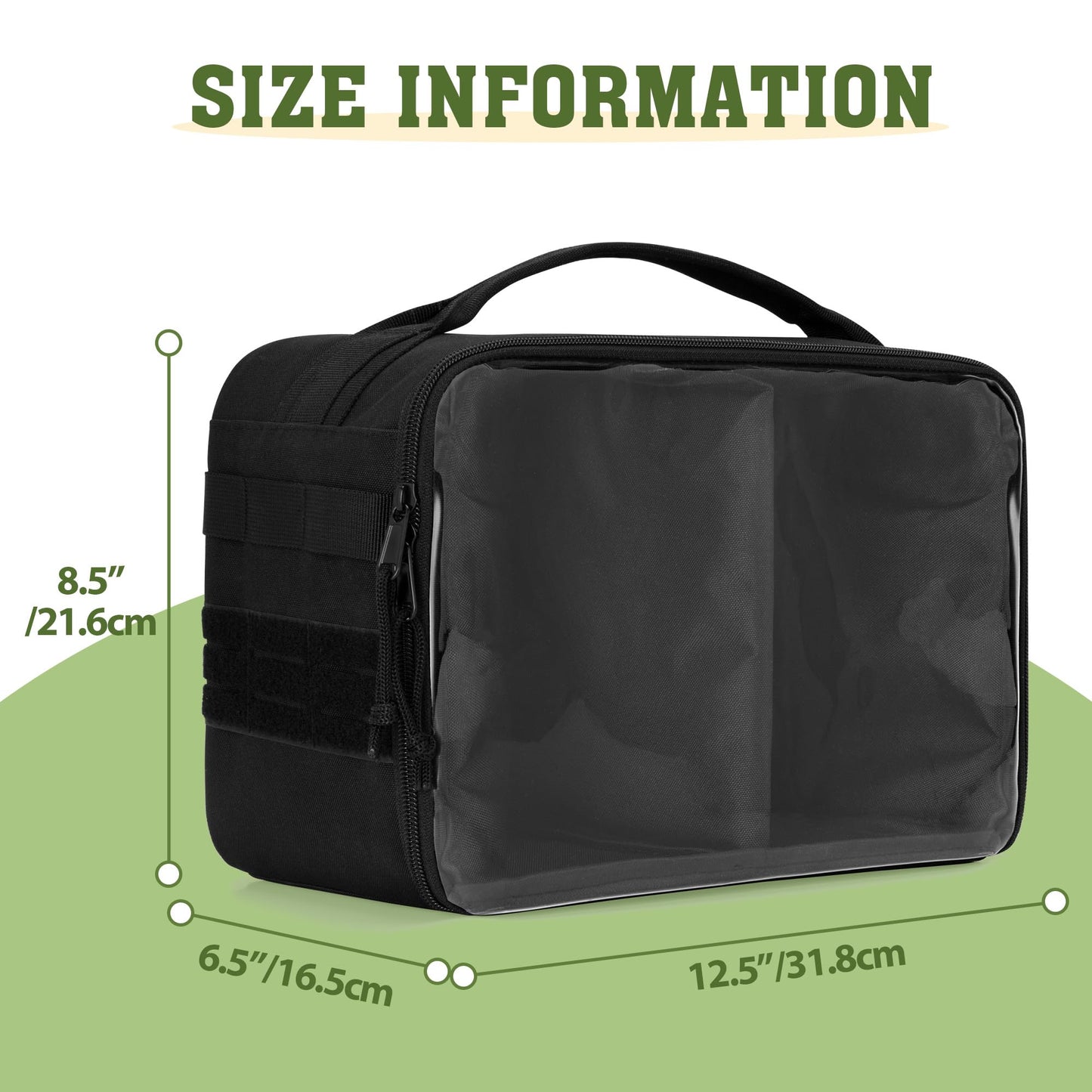 GOBUROS Cornhole Bag Carry Case Holds Up To 8 Bags, Cornhole Bean Bag Holder with Padded Divider, Flag Patch Area and Portable Handle for Men and Women, Black,