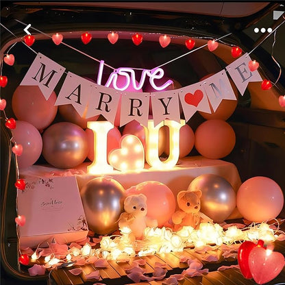 Red Pink Heart Lights, 8.5Ft Valentines Day Lights with 10 Red Pink 3D Heart Lights, Plug in Heart Fairy String Lights for Indoor Propose Wedding Anniversary Party Valentine's Day Decorations