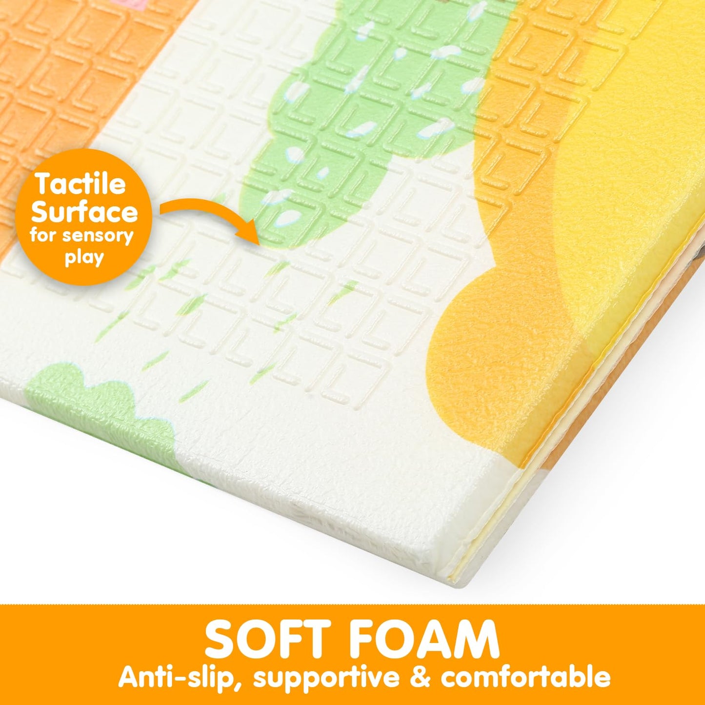 Bammax X-Large Waterproof & Foldable Baby Play Mat - 70" x 78" Crawling & Kids Play Mat - Maze & Bears
