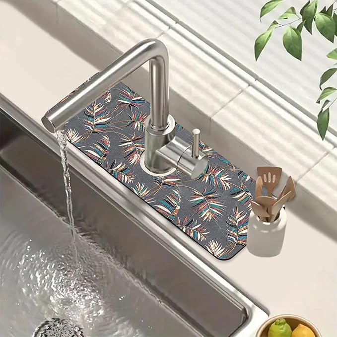 Ceramic Texture Kitchen Sink Splash Guard Faucet Mat Kitchen Tiles Super