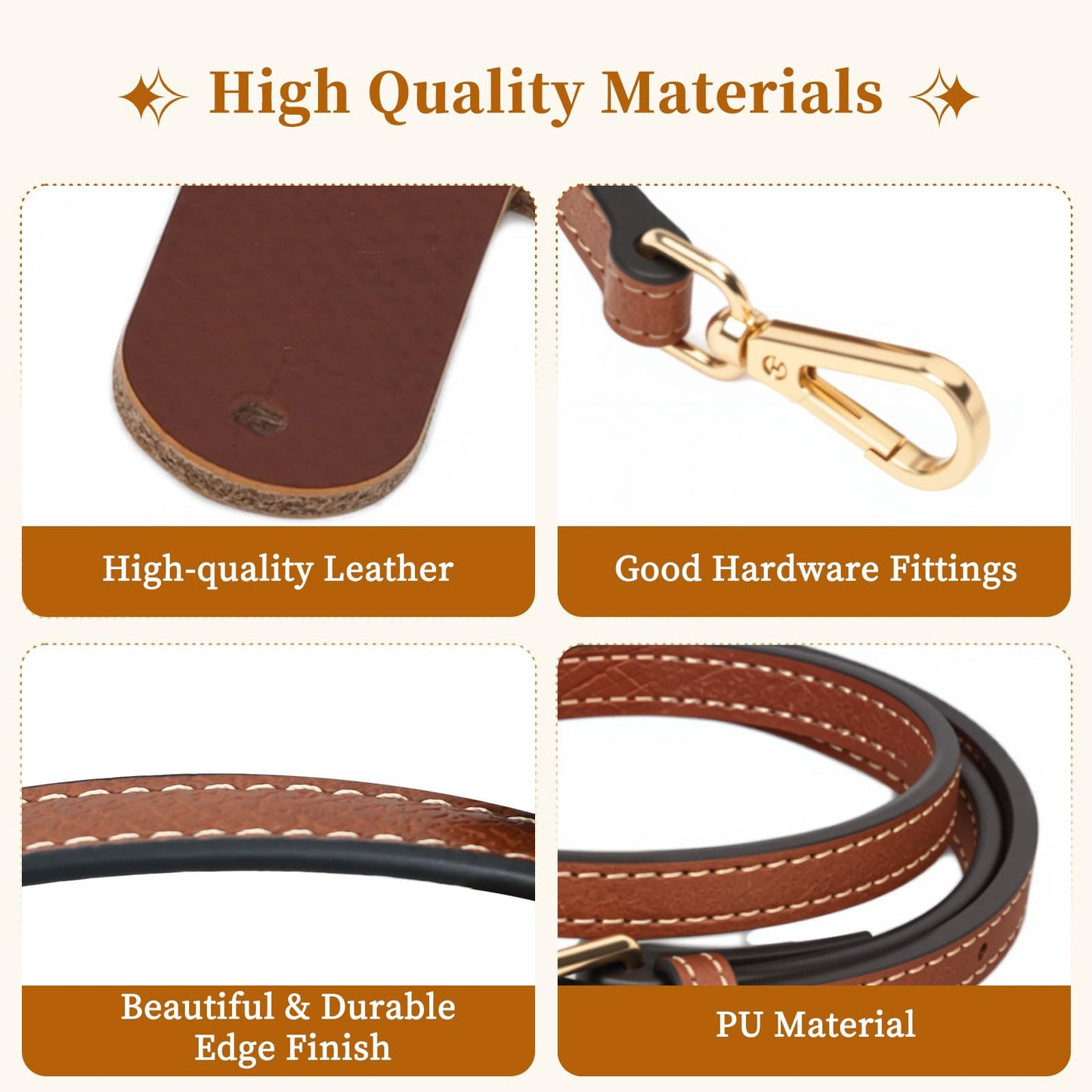 Dukrouk Straps Compatible with Dooney and Bourke Accessories-Genuine Leather,Adjustable Replacement Strap,Brown