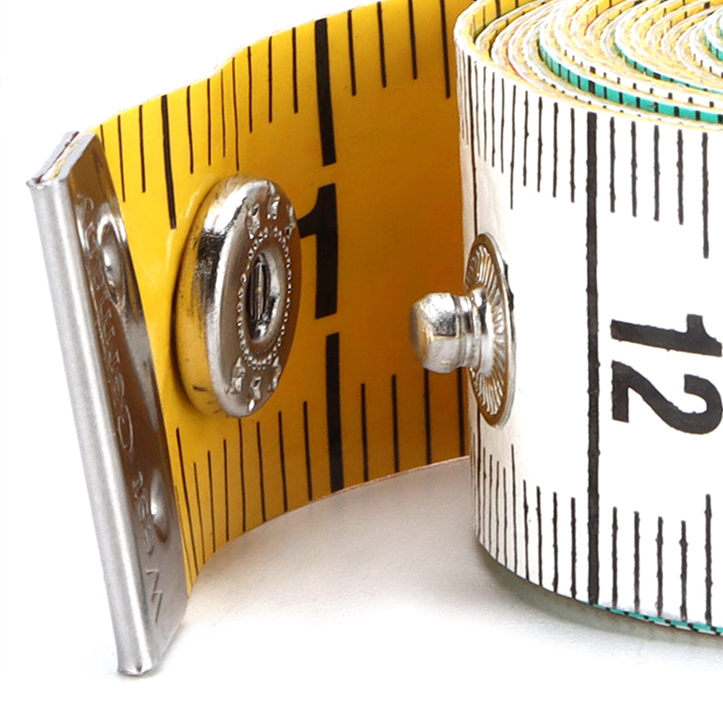 WQAPVHBG 2 Pack Soft Tape Measure, 60in Double Scale Cloth Tape Measure for Sewing, Plastic Flexible Measuring Tape with Snap Button and Clear Color Marking for Body Measurements