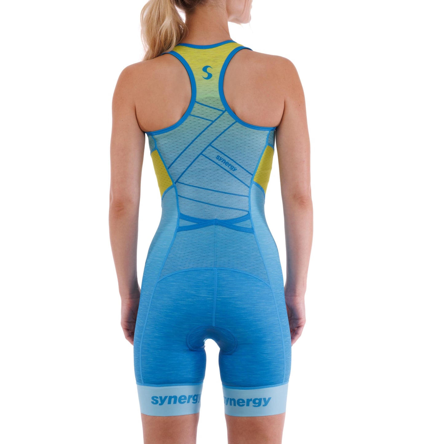 Synergy Women's Tri Suit Elite Sleeveless Racerback Trisuit (Aqua Green, Large)