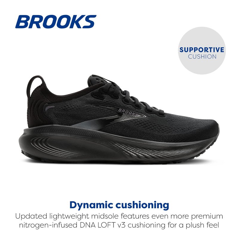 Brooks Women’s Adrenaline GTS 25 Supportive Running & Walking Shoe - Black/Black/Ebony - 11 Medium