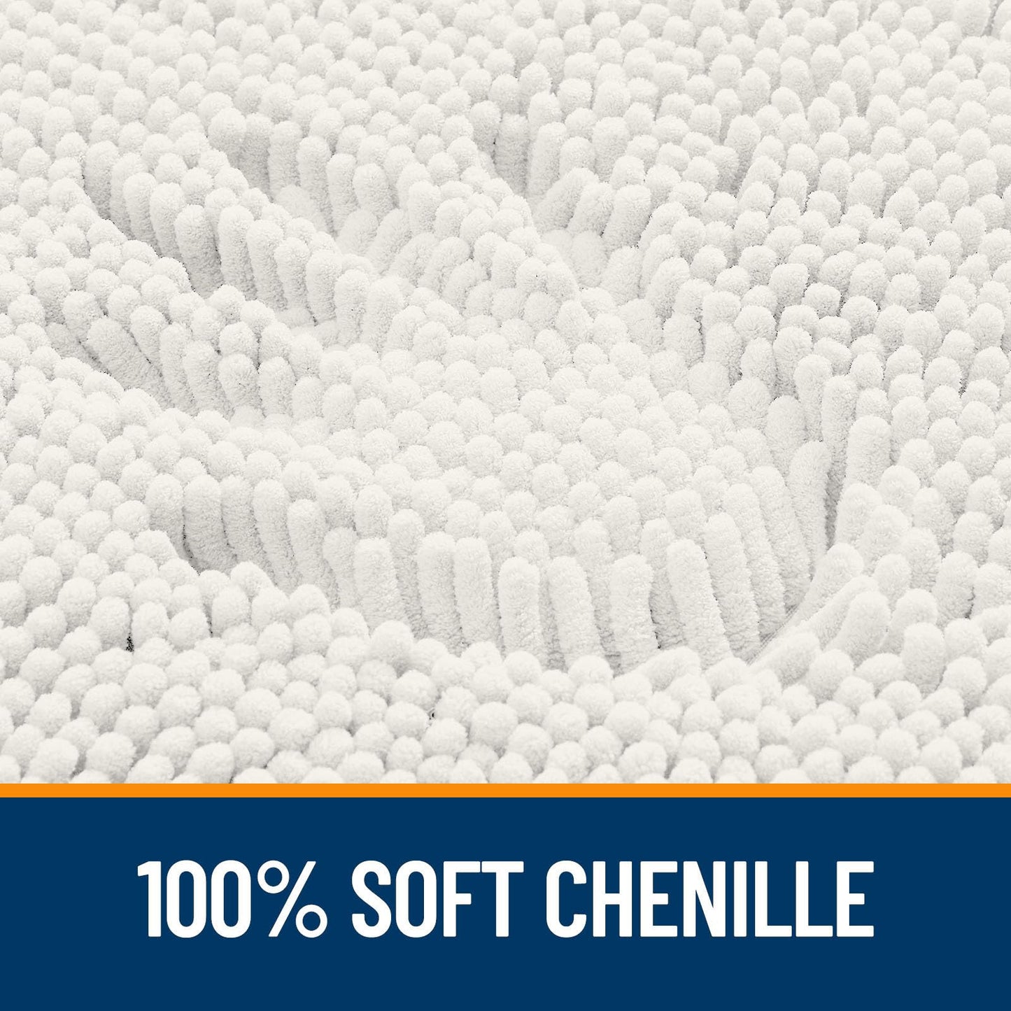 OLANLY Bathroom Rugs 30x20, Extra Soft Absorbent Chenille Bath Rugs, Rubber Backing Quick Dry, Machine Washable Bath Mats for Bathroom Floor, Tub and Shower, Home Decor Accessories, Ivory