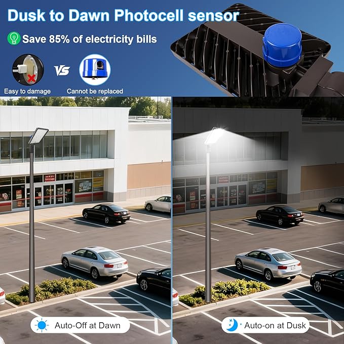 240W LED Parking Lot Light Outdoor,ETL Listed 36000LM Dusk to Dawn LED Flood Lights Commercial 5000K Slip Fitter Mount IP65 Waterproof 85-277V Shoebox Pole Street Light for Barn Yard Driveway